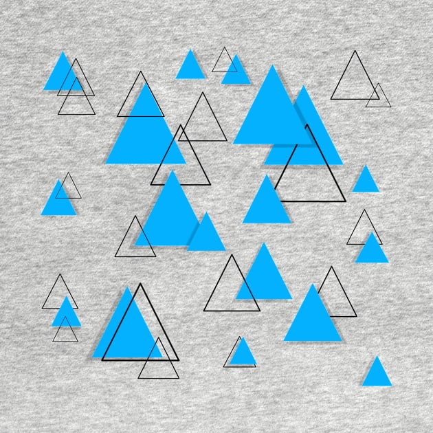 Triangle Geometric Light Blue and Black by Tshirtstory